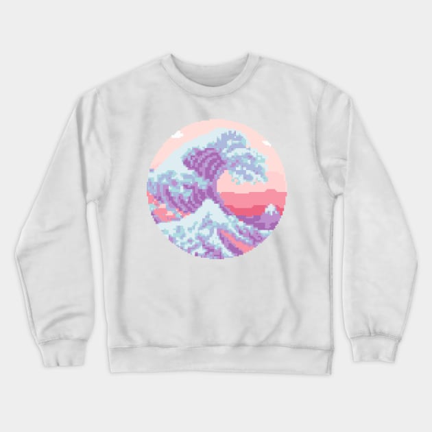 Great Wave Pixel Art Crewneck Sweatshirt by AlleenasPixels